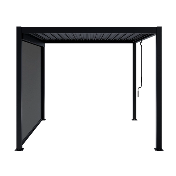 Zestaw Pergola ogrodowa tarasowa aluminiowa NORDVIC Skyline 3 x 3 m Antracyt + Roleta 3 m